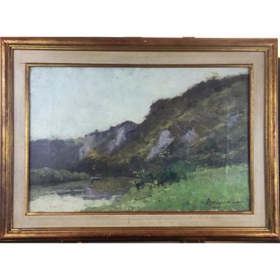 Maurice Hagemans (1852-1917), La Lesse Near Châleux Before Construction Of The Railway