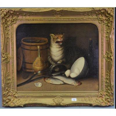 Italian School 19th Century   Trapped!    Oil On Canvas 50 X 60 Cm