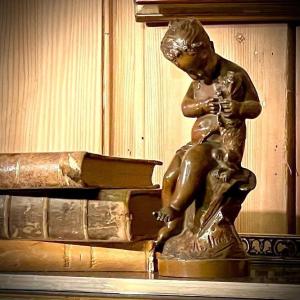 Love With A Little Bronze Dog Signed Itasse