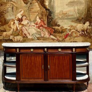 Mahogany And Marble Ceremonial Buffet