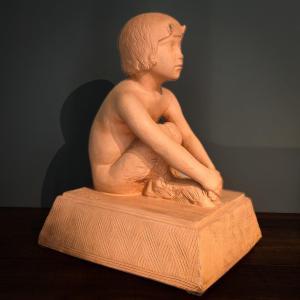 Young Ceramic Fauna Signed Paul Silvestre