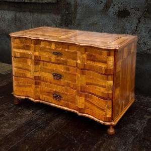 18th Walnut Inlaid Crossbow Commode