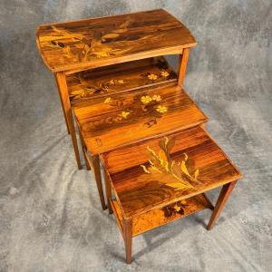 émile Gallé Marquetry Nesting Tables