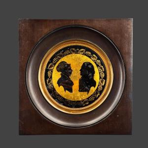 Portrait Silhouette Professor Of Theology Strasbourg Verre Eglomisé