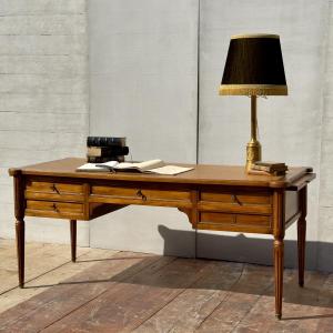 Louis XVI Style Flat Desk With 2 Drawers