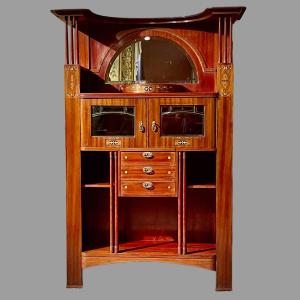 Library Cabinet Inspired By Biedermeier 19th Century 