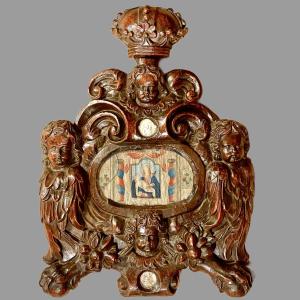 Reliquary 4 Angel Heads St Colette, St Janvier, St Romuald St Gervais 