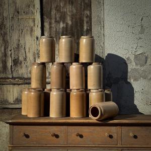 Set Of 17 Stoneware Pots 