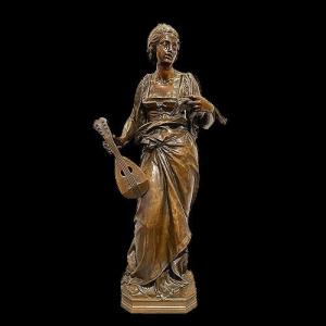 Sculpture By Louis-ernest Barrias "the Music Lesson".