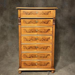 Walnut Weekly Chest, 19th Century.