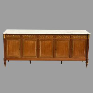 Large Louis XVI-style Sideboard With Carrara Marble Top