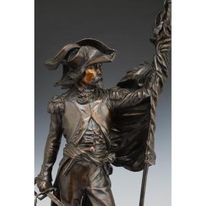 Armand Le Véel - Bronze, Cast From 1846: Flag Bearer Of The 32nd Infantry Demi-brigade, 