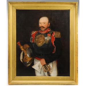 Gift René - Captain Of Cuirassiers, Restoration: Oil On Canvas. 32203