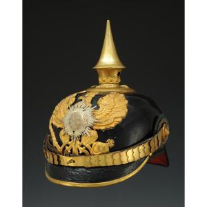 Officer Spiked Helmet Of The 95th Or 153rd Infantry Regiment Of Thuringia, Model 1871