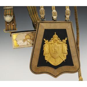 Full Dress Cartridge Box And Sabretache Of An Officer Of The Imperial Guard Guides, Second Empire