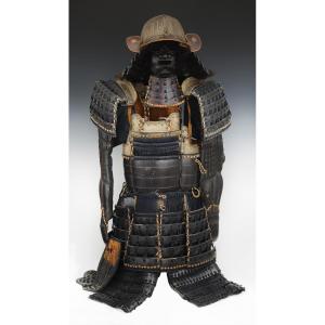 Japanese Tetsu Kuro Urashi Nuri Gomaidō Gusoku Type Armor, Edo Era, Mid-19th Century.