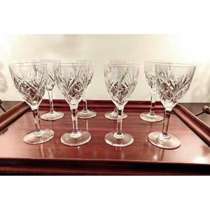 8 Saint Louis Glasses, Chantilly Model For Water Or Wine
