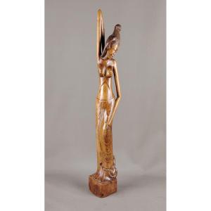 Indonesia, Bali, Wooden Statue Circa 1960