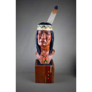 Leather Bust Representing Apache Chief Cochise