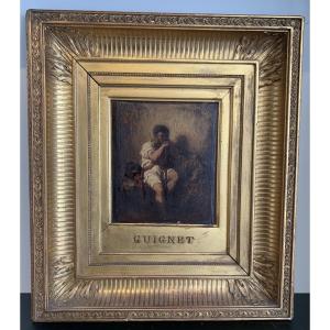 Jean Adrien Guignet Oil On Wood Orientalism 19th Century Monogrammed Ag