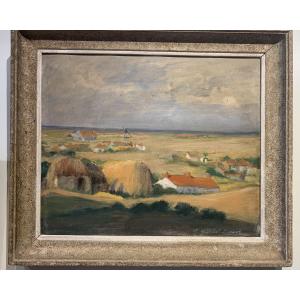Emma Gardel - Leiser Oil On Panel , Landscape , 19th Century