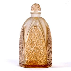 1925 René Lalique - Perfume Bottle Le Lilas Glass With Sepia Patina For Gabilla