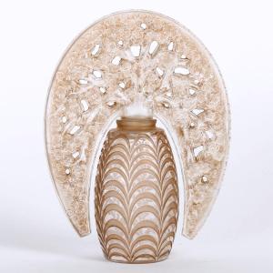 1919 René Lalique - Perfume Bottle Fleurs De Pommier Apple Blossom Glass Sepia Patina