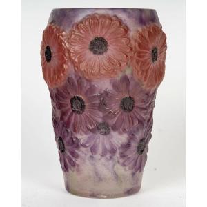 1920 Gabriel Argy Rousseau - Vase Soucis Glass Pate De Verre