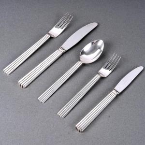 Georg Jensen - Bernadotte Sterling Silver Flatware Cutlery Set - 40 Pieces
