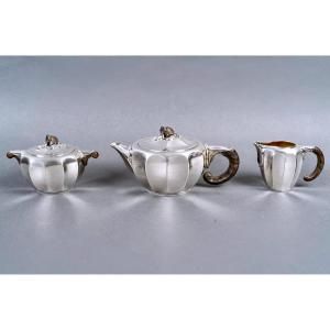 1922 Jean E. Puiforcat - Art Nouveau Tea And Coffee Set Sterling Silver