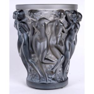 Lalique France - Vase Bacchantes Bronze Crystal - New