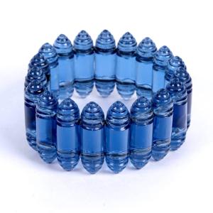 1928 René Lalique - Bracelet Renaissance Navy Blue Glass