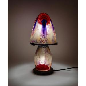 1925 Gabriel Argy-rousseau - Lampe "fleurs Tropicales" Glass Pate De Verre