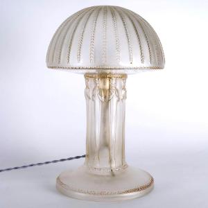 1920 René Lalique - Lamp Caryatids Glass With Sepia Patina