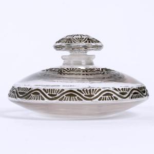 1912 René Lalique - Perfume Bottle Lentilles Glass With Black Patina