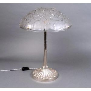 1924 Rene Lalique - Lamp Art Deco Charmes Glass & Nickeled Bronze