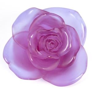 Daum France - Paperweight Decorative Flower Rose Passion Pink Crystal