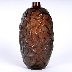 1921 René Lalique - Vase Ronces Cased Red Amber Glass