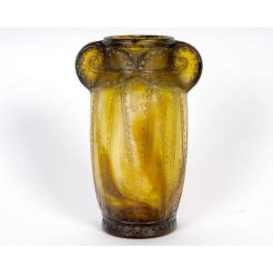 1924 Gabriel Argy Rousseau - Vase Thebes Glass Pate De Verre