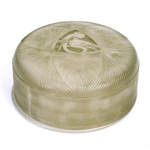 1920 René Lalique - Box Geneviève Glass With Green Patina