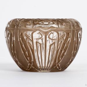 1911 René Lalique - Box Quatre Scarabées Scarabs Glass With Sepia Patina