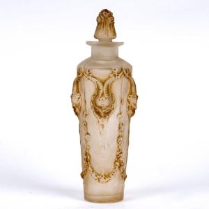 1920 René Lalique - Perfume Bottle Pan Glass With Sepia Patina