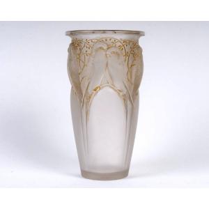 1924 René Lalique - Vase Ceylan Glass With Sepia Patina