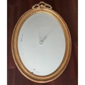 Mirror. Carved Wood. Gilded Napoleon III Louis XVI Style 51 X 69