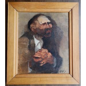 Manolo Ruiz Pipo (1929 - 1998) "the Tramp". Hst 55 X 46 Dated 1963 Located Paris