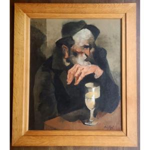 Manolo Ruiz Pipo (1929 - 1998) "the Drinker". Hst 65 X 55 Dated 1963 Located Paris
