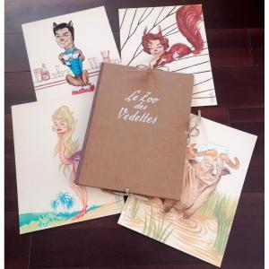 The Zoo Of Stars 36 Original Gouaches By Georges Bastia Signed In Portfolio No. 104