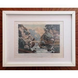 Engraving 1820 Valley Of The Grande Charteuse Watercolored Cockburn And Hullmandel