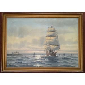 Hst Marine Animated At Elsinore Castle Hp Engmann Late 19th Early 20th Century 65 X 50