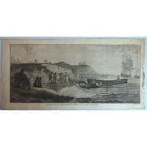 18th-century Engraving By Benard - Commodore Byron In Patagonia 1774 - Hawkesworth Voyage Exploration